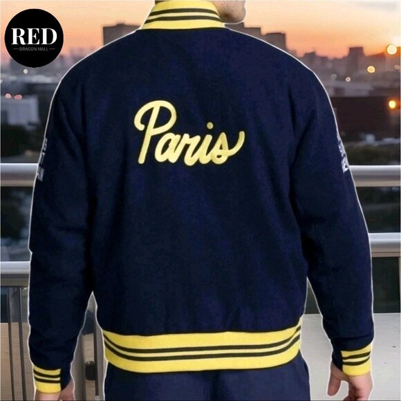 Nike Paris Saint Germain PSG Authentic Wool Bomber Jacket FQ7803-410 - Men's L - Picture 6 of 8